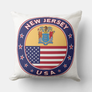 New Jersey, New Jersey sticker, phone case, bag Throw Pillow