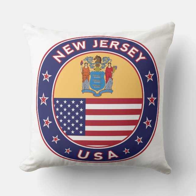New Jersey, New Jersey sticker, phone case, bag Throw Pillow (Front)