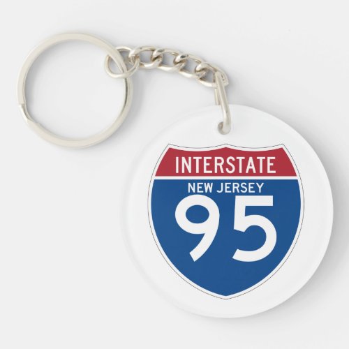 New Jersey NJ I_95 Interstate Highway Shield _ Keychain