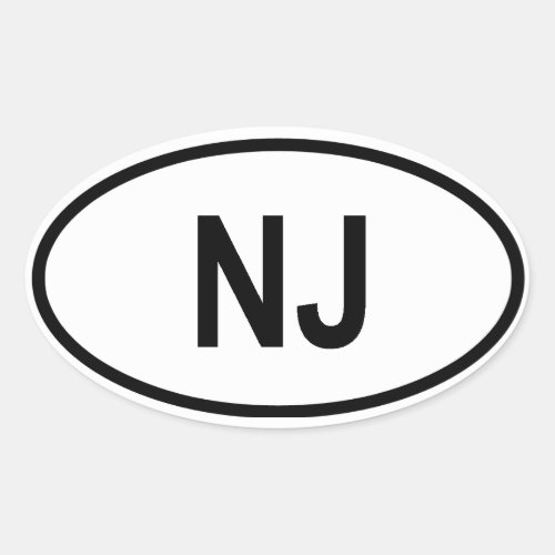 New Jersey NJ Oval Sticker
