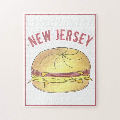 New Jersey NJ Pork Roll Ham Egg Breakfast Sandwich Jigsaw Puzzle