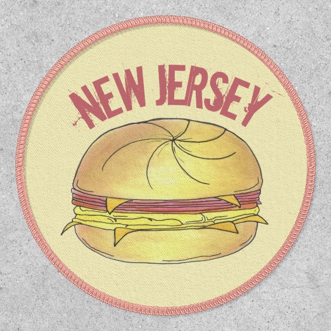 New Jersey NJ Pork Roll Ham Egg Breakfast Sandwich Patch (Front)