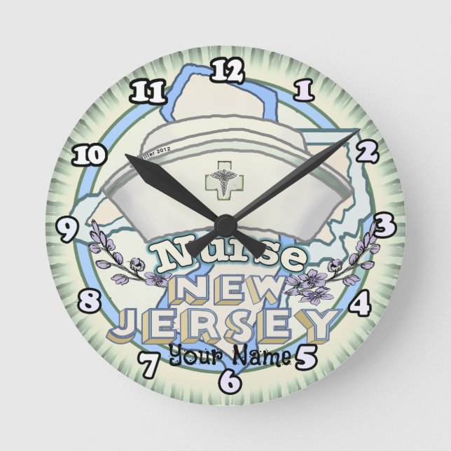  New Jersey Nurse Round Clock (Front)