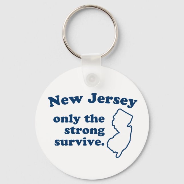 New Jersey Only The Strong Survive Keychain (Front)