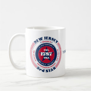 New Jersey Patriotic Circular Monogram Mug