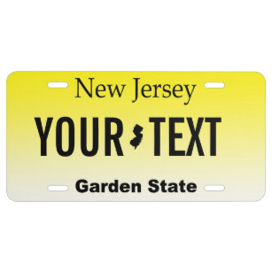 Personalized New Jersey License Plate for Bicycles, Kid's Bikes