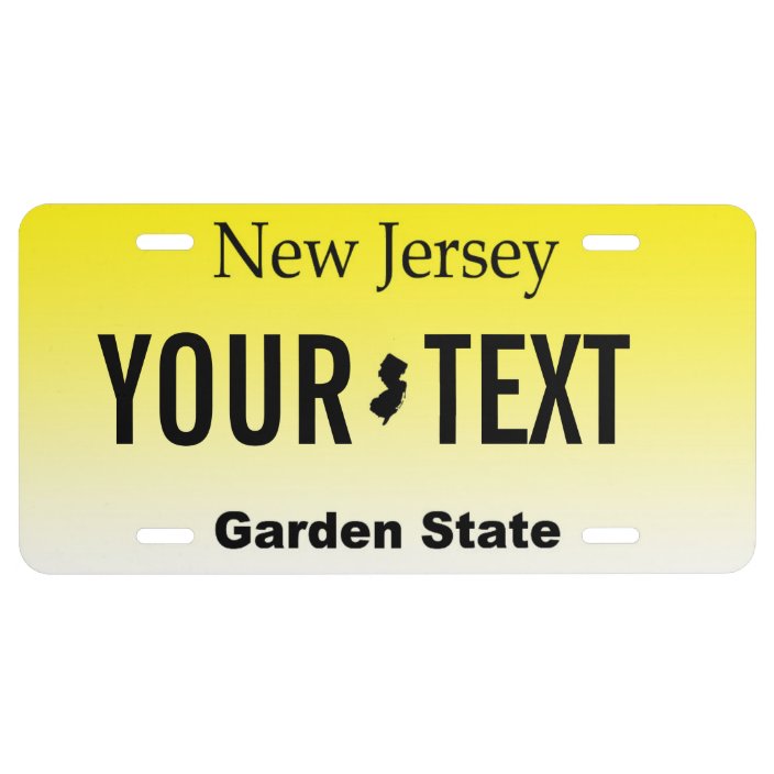 New Jersey Personalized Vanity License Plate Zazzle Com