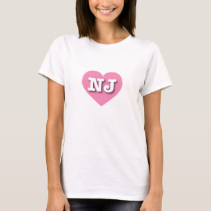 New Jersey Pink Heart - I love NJ T-Shirt