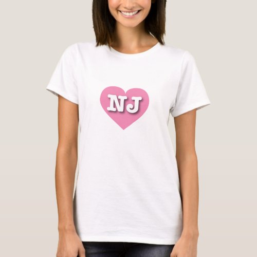 New Jersey Pink Heart _ I love NJ T_Shirt