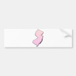 New Jersey Pink Outline Bumper Sticker