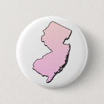 New Jersey Pink Outline Pinback Button