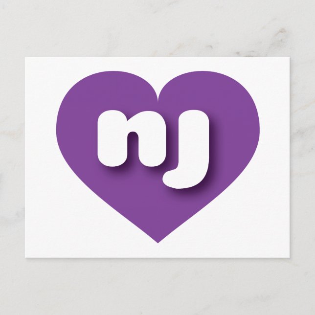 New Jersey purple heart - I love nj Postcard (Front)