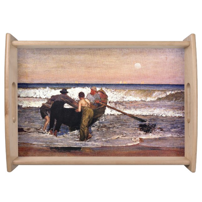 New Jersey, Pushing off the boat, fine art, Serving Tray (Front)