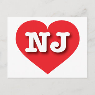 New Jersey Red Heart - I love NJ Postcard