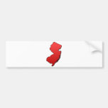 New Jersey Red Outline Bumper Sticker