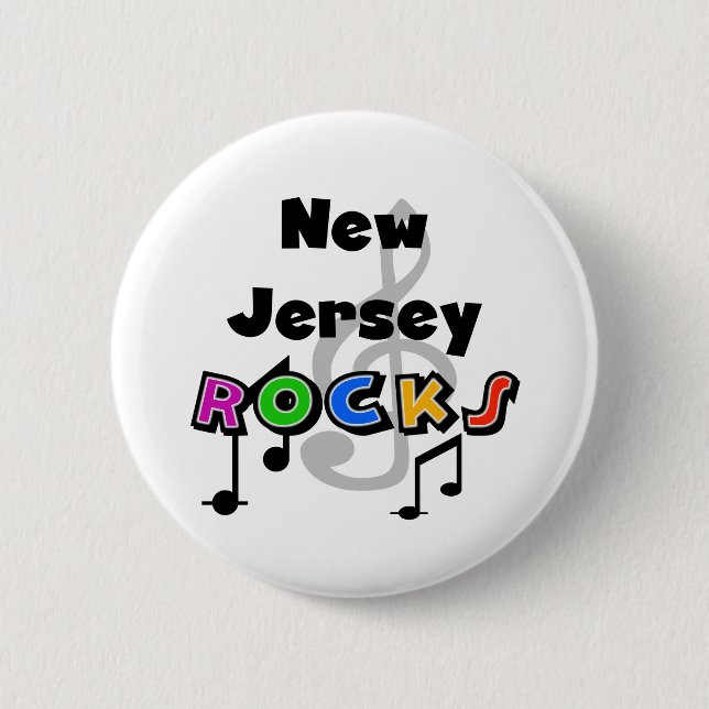 New Jersey Rocks Pinback Button (Front)