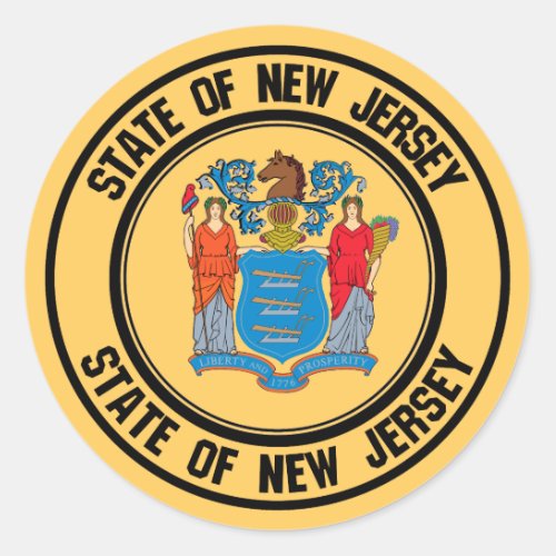 New Jersey Round Emblem Classic Round Sticker
