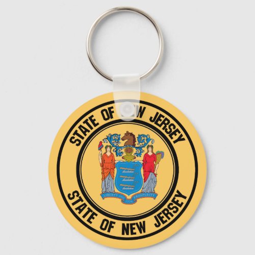 New Jersey Round Emblem Keychain