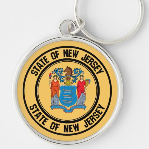 New Jersey Round Emblem Keychain