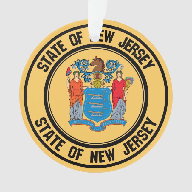 New Jersey Round Emblem Ornament (Front)