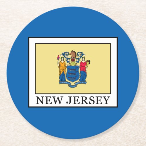 New Jersey Round Paper Coaster