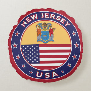 New Jersey Round Pillow