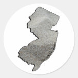 New Jersey Sandy State Outline Classic Round Sticker