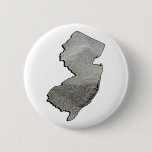 New Jersey Sandy State Outline Pinback Button