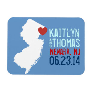 New Jersey Save the Date - Customizable City Magnet