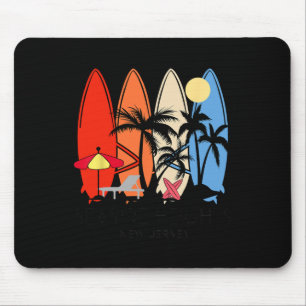 New Jersey Seaside Heights Retro Surfboard Vintage Mouse Pad