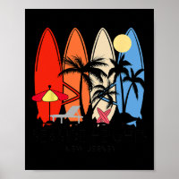 New Jersey Seaside Heights Retro Surfboard Vintage