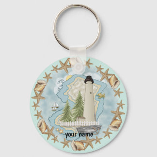 New Jersey Shells Lighthouse Keychain