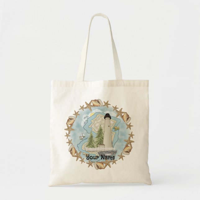 New Jersey Shells Lighthouse  Tote Bag (Front)