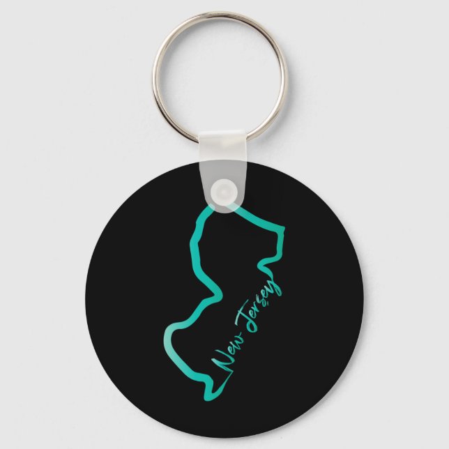 New Jersey Shirt Jersey Graphic Tees For Women. Me Keychain (Front)