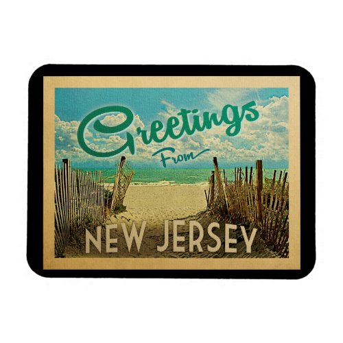New Jersey Shore Beach Vintage Travel Magnet