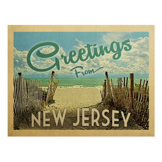 New Jersey Shore Beach Vintage Travel Postcard | Zazzle.com