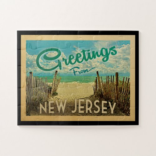 New Jersey Shore Jigsaw Puzzle Beach Vintage