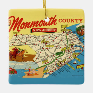 New Jersey Shore Postcard Ceramic Ornament