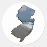 New Jersey Shore State Outline Classic Round Sticker