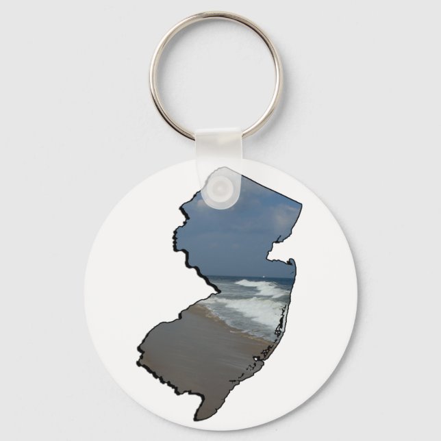 New Jersey Shore State Outline Keychain (Front)