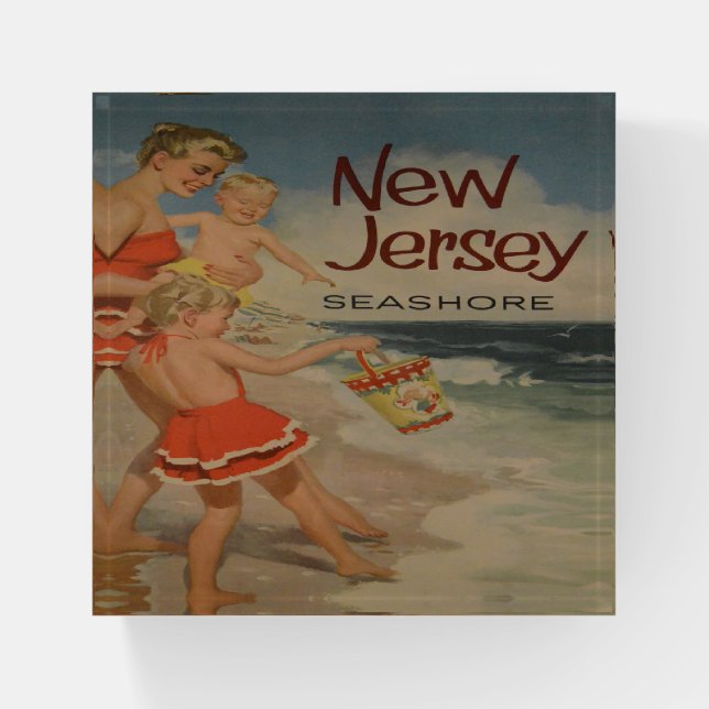 new jersey shore vintage tourist vacation  paperweight (Front)