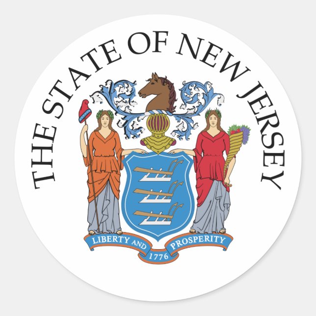 New Jersey sign Classic Round Sticker (Front)