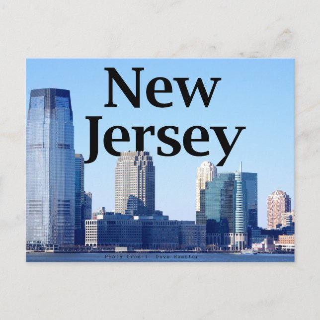New Jersey Skyline with New Jersey in the Sky Postcard (Front)