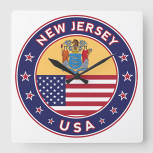 New Jersey Square Wall Clock