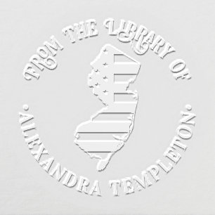 New Jersey Stars Stripes State Map Library Book Nm Embosser