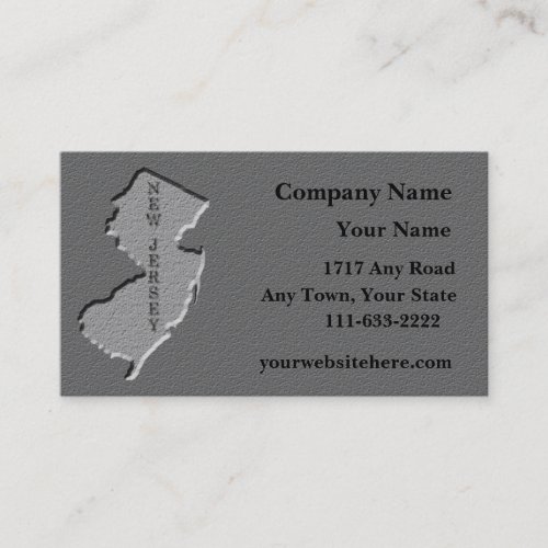 New Jersey State Business card  carved stone look