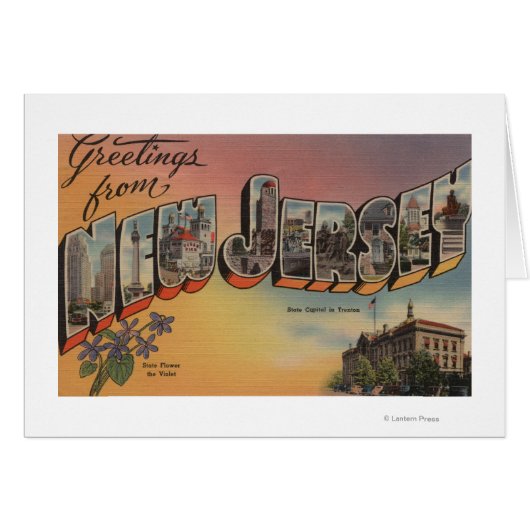 New Jersey (State Capital/Flower) Cards (Front Horizontal)