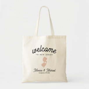 NEW JERSEY State Destination Wedding ANY COLOR Tote Bag