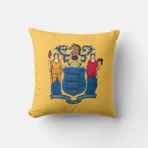 New Jersey State Flag American MoJo Pillow