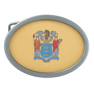 New Jersey State Flag Belt Buckle